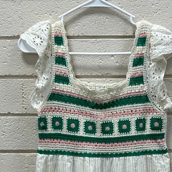 Urban Revivo White Boho Crochet Dress size 4 - Picture 6 of 7